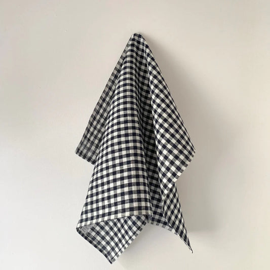 Linen Kitchen Cloth Navy White Check | Fog Linen Work | Miss Arthur | Home Goods | Tasmania