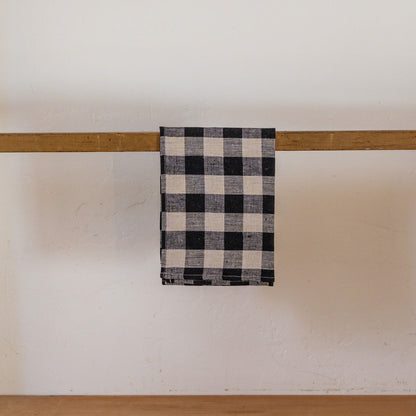 Fog Linen Work Thick Linen Cloth Black Natural Check | Fog Linen Work | Miss Arthur | Home Goods | Tasmania