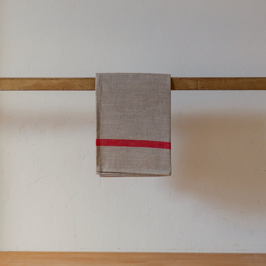 Fog Linen Work Linen Lined Kitchen Cloth Natural Red | Fog Linen Work | Miss Arthur | Home Goods | Tasmania