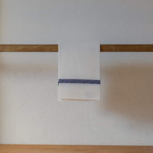 Fog Linen Work Linen Lined Kitchen Cloth White Navy | Fog Linen Work | Miss Arthur | Home Goods | Tasmania