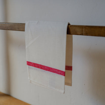 Fog Linen Work Linen Lined Kitchen Cloth White Red | Fog Linen Work | Miss Arthur | Home Goods | Tasmania