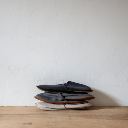 Fog Linen Work Linen Slippers Nuit Large | Fog Linen Work | Miss Arthur | Home Goods | Tasmania