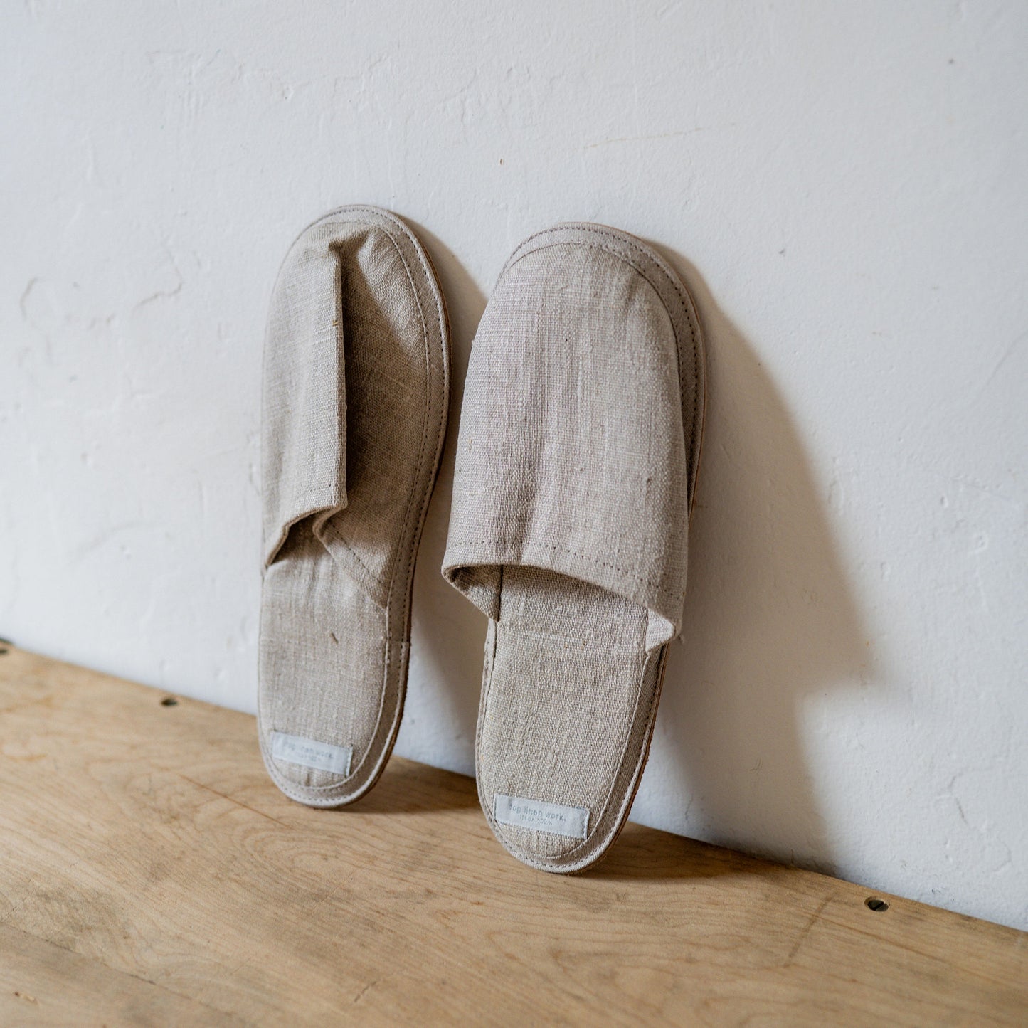 Fog Linen Work Linen Slippers Natural Medium | Fog Linen Work | Miss Arthur | Home Goods | Tasmania