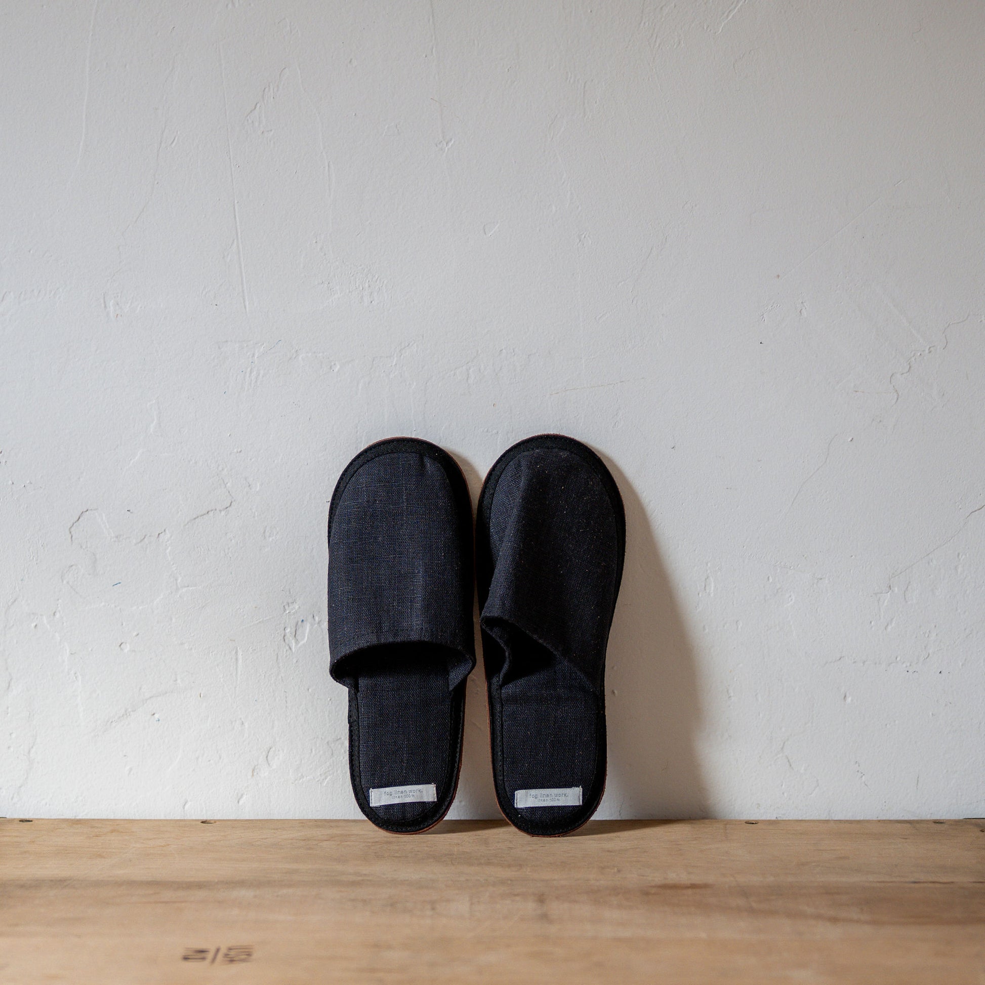 Fog Linen Work Linen Slippers Nuit Medium | Fog Linen Work | Miss Arthur | Home Goods | Tasmania
