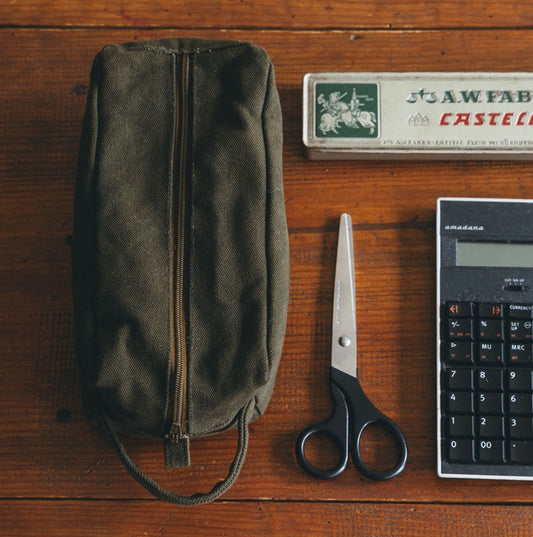 Fog Linen Work Cotton Teeya Pouch Large Khaki | Fog Linen Work | Miss Arthur | Home Goods | Tasmania
