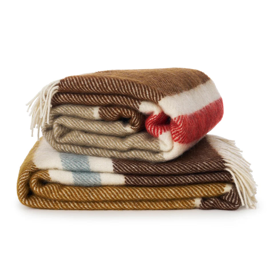 Klippan Gotland Wool Stripe Blanket Walnut | Klippan | Miss Arthur | Home Goods | Tasmania