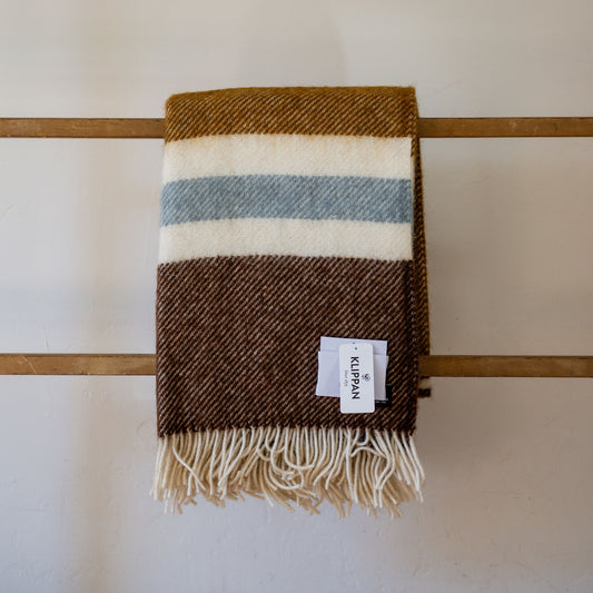 Klippan Gotland Wool Stripe Blanket Walnut | Klippan | Miss Arthur | Home Goods | Tasmania