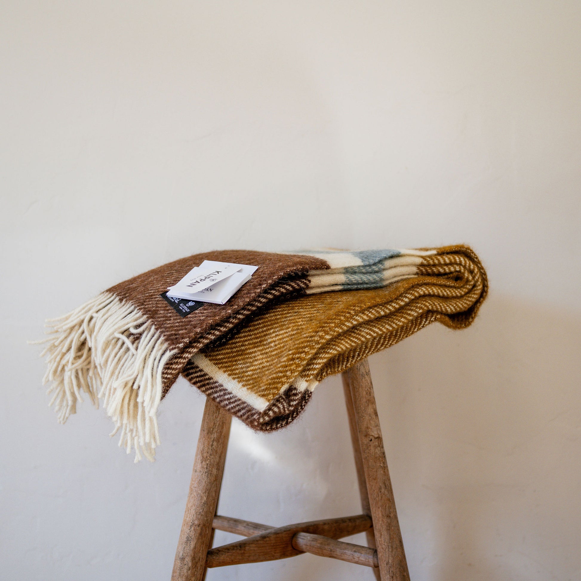 Klippan Gotland Wool Stripe Blanket Walnut | Klippan | Miss Arthur | Home Goods | Tasmania
