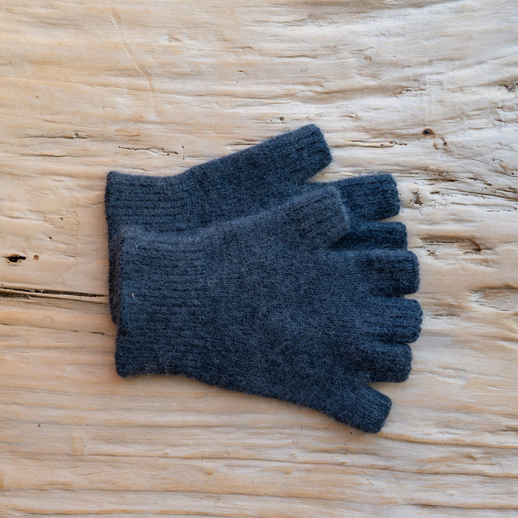 Penelope Durston Short Angora and Lambswool Fingerless Gloves Graphite Grey | Penelope Durston | Miss Arthur | Home Goods | Tasmania