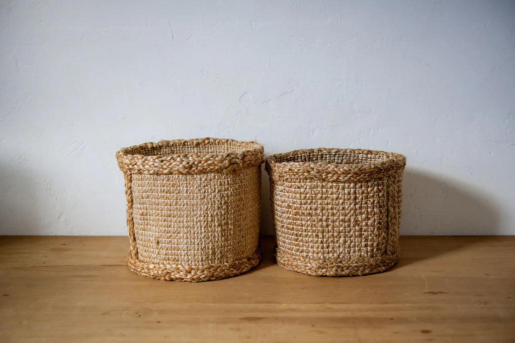 Fair Go Trading Jute Basket Hatched No Handles Small | Fair Go Trading | Miss Arthur | Home Goods | Tasmania