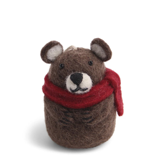 Gry & Sif Bear with Scarf Felt Decoration | Gry & Sif | Miss Arthur | Home Goods | Tasmania