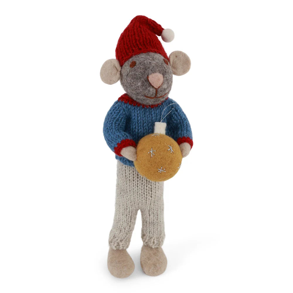 Gry & Sif Big Mouse Boy Grey with Bauble