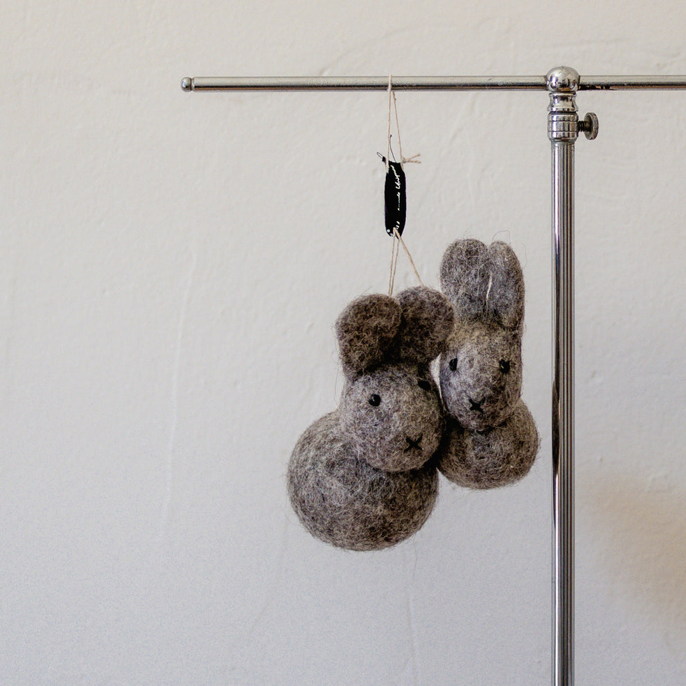 Gry & Sif Felt Bunny 2pk Grey – Miss Arthur