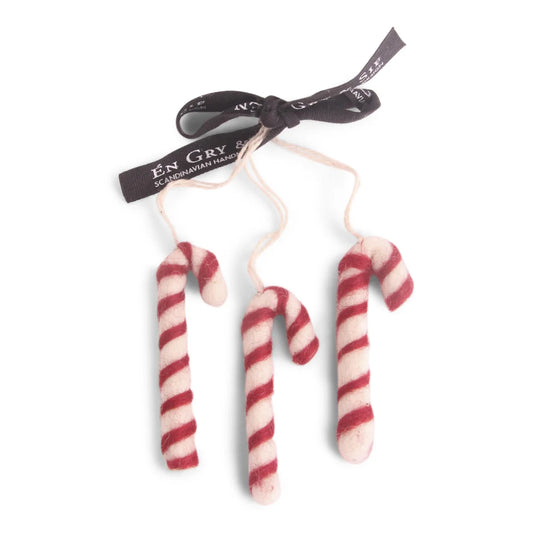 Gry & Sif Candy Cane Felt Decoration Set | Gry & Sif | Miss Arthur | Home Goods | Tasmania