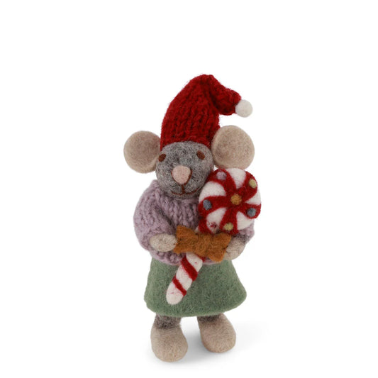Gry & Sif Small Mouse Girl Grey with Candy | Gry & Sif | Miss Arthur | Home Goods | Tasmania