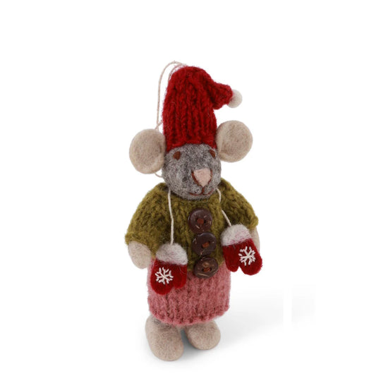 Gry & Sif Small Mouse Girl Grey with Mittens | Gry & Sif | Miss Arthur | Home Goods | Tasmania