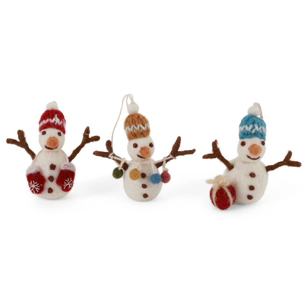Gry & Sif Snowman Knitted Hat Decoration Set | Gry & Sif | Miss Arthur | Home Goods | Tasmania