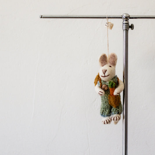 Gry & Sif Felt Small Bunny White Boy Carrot Backpack | Gry & Sif | Miss Arthur | Home Goods | Tasmania