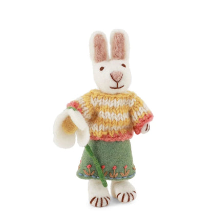 Gry & Sif Felt Small Bunny White Girl Skirt and Snowdrop | Gry & Sif | Miss Arthur | Home Goods | Tasmania