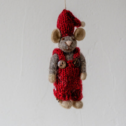 Gry & Sif Small Mouse Boy Grey with Red Pants | Gry & Sif | Miss Arthur | Home Goods | Tasmania