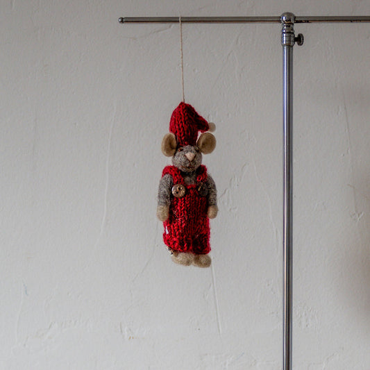 Gry & Sif Small Mouse Boy Grey with Red Pants | Gry & Sif | Miss Arthur | Home Goods | Tasmania