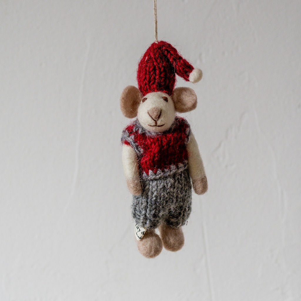 Gry & Sif Small Mouse Boy White with Vest | Gry & Sif | Miss Arthur | Home Goods | Tasmania