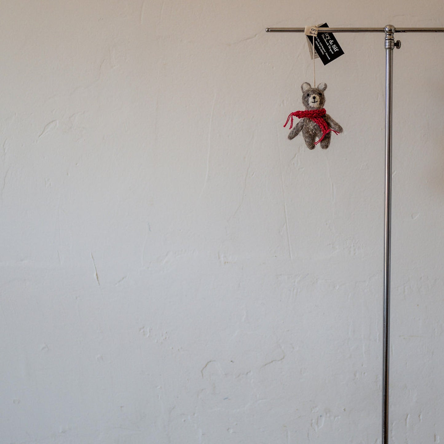 Gry & Sif Grey Bear Ornament with Red Scarf | Gry & Sif | Miss Arthur | Home Goods | Tasmania