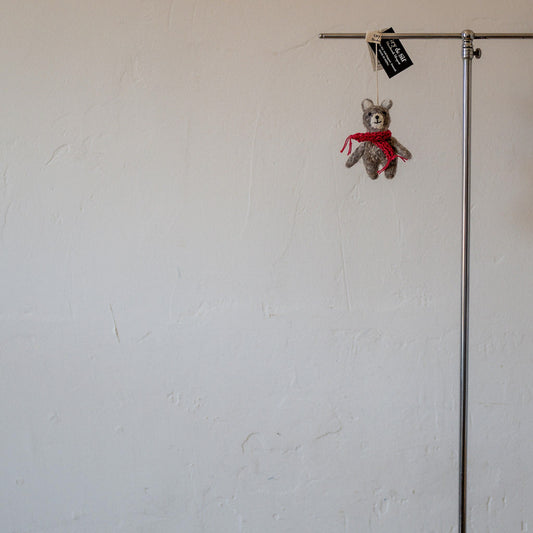 Gry & Sif Grey Bear Ornament with Red Scarf | Gry & Sif | Miss Arthur | Home Goods | Tasmania