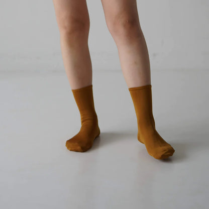 Hakne Smooth Silk Socks Amber Medium | Hakne | Miss Arthur | Home Goods | Tasmania
