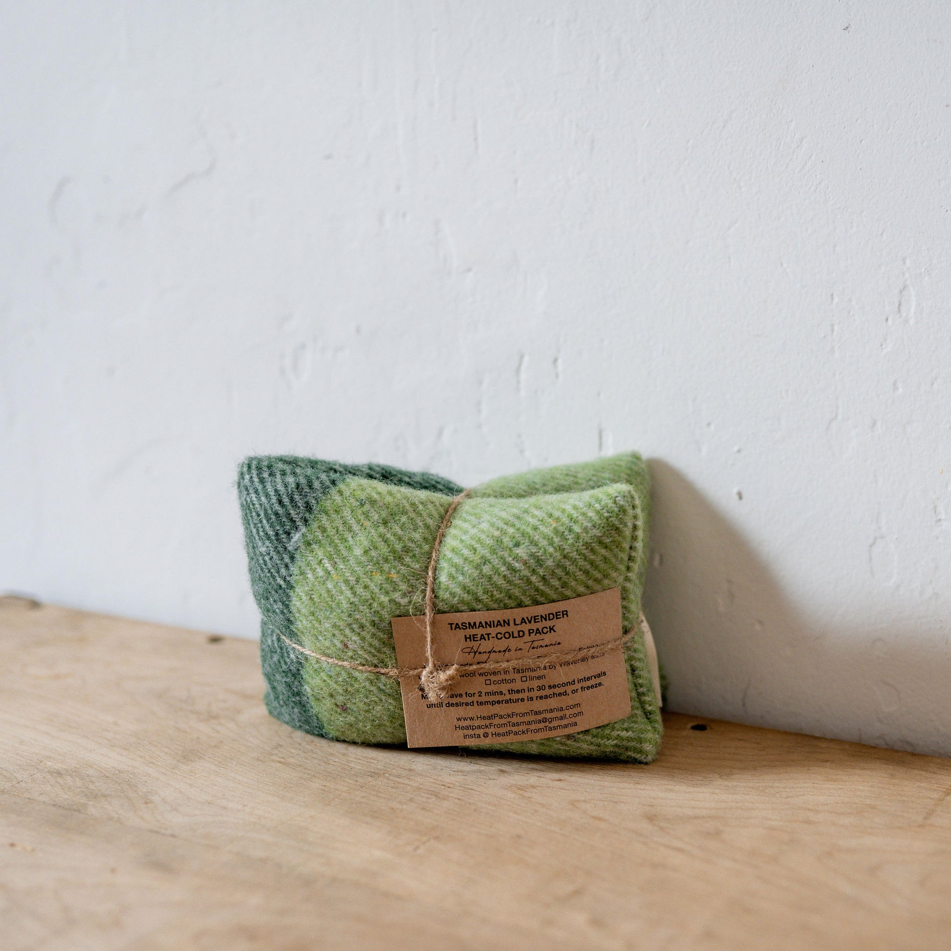 Recycled Wool Lavender Heat Pack Moss | Heatpack From Tasmania | Miss Arthur | Home Goods | Tasmania
