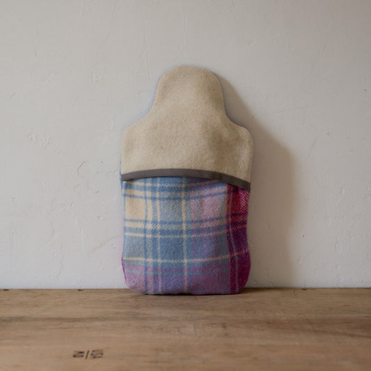 Vintage Wool Blanket Hot Water Bottle Cover Blue Pink Tartan | Miss Arthur | Miss Arthur | Home Goods | Tasmania