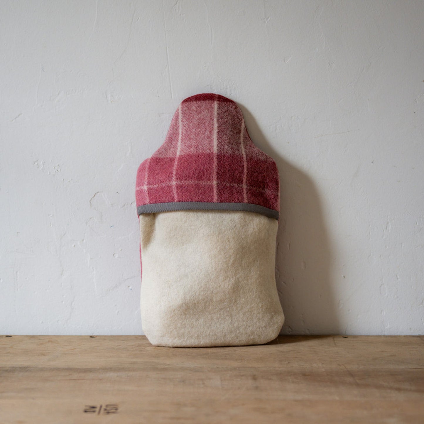 Vintage Wool Blanket Hot Water Bottle Cover Mulberry Check | Miss Arthur | Miss Arthur | Home Goods | Tasmania