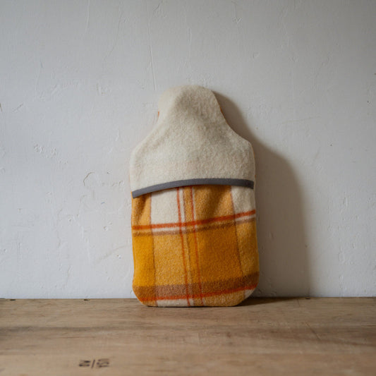 Vintage Wool Blanket Hot Water Bottle Cover Orange Tartan | Miss Arthur | Miss Arthur | Home Goods | Tasmania