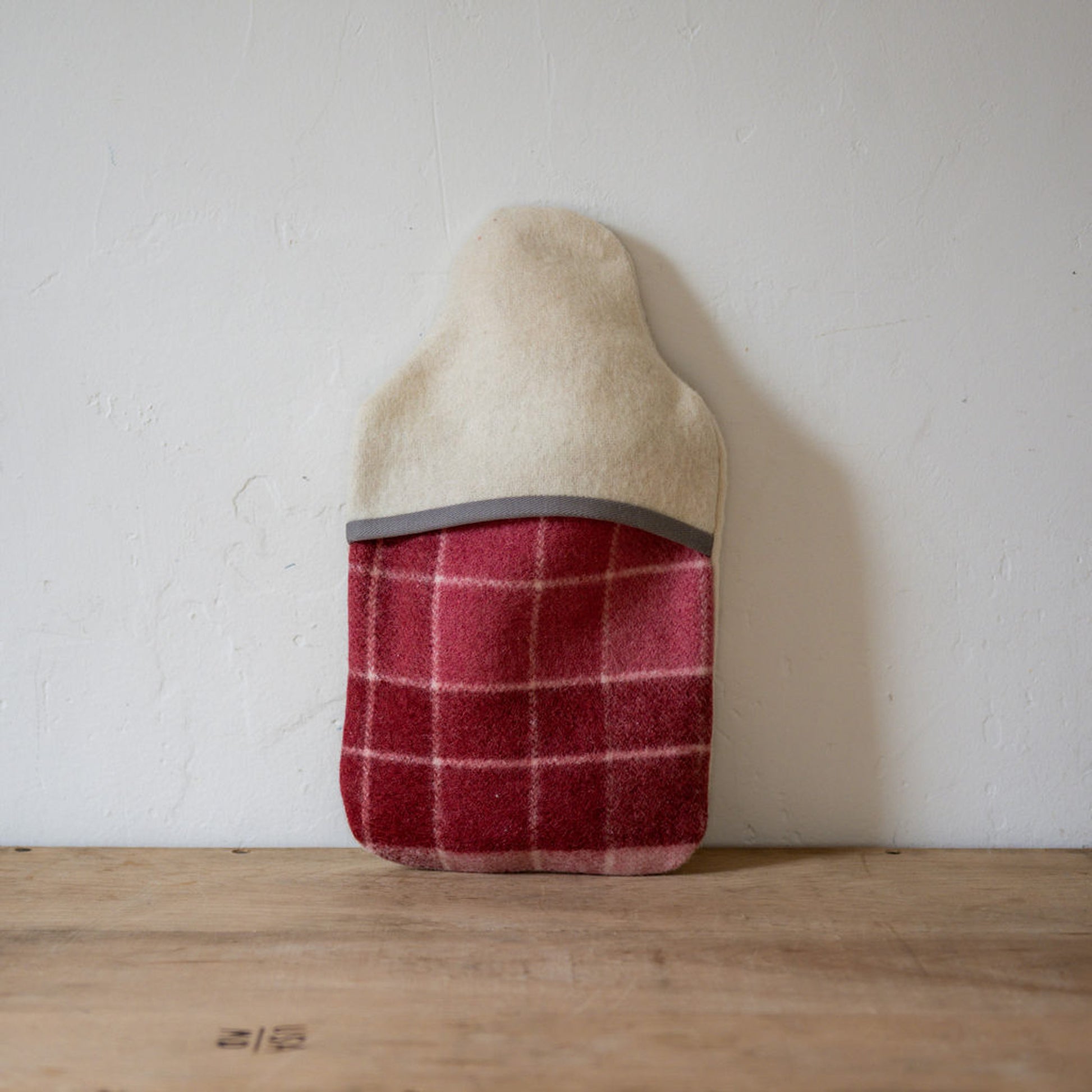 Vintage Wool Blanket Hot Water Bottle Cover Mulberry Check | Miss Arthur | Miss Arthur | Home Goods | Tasmania