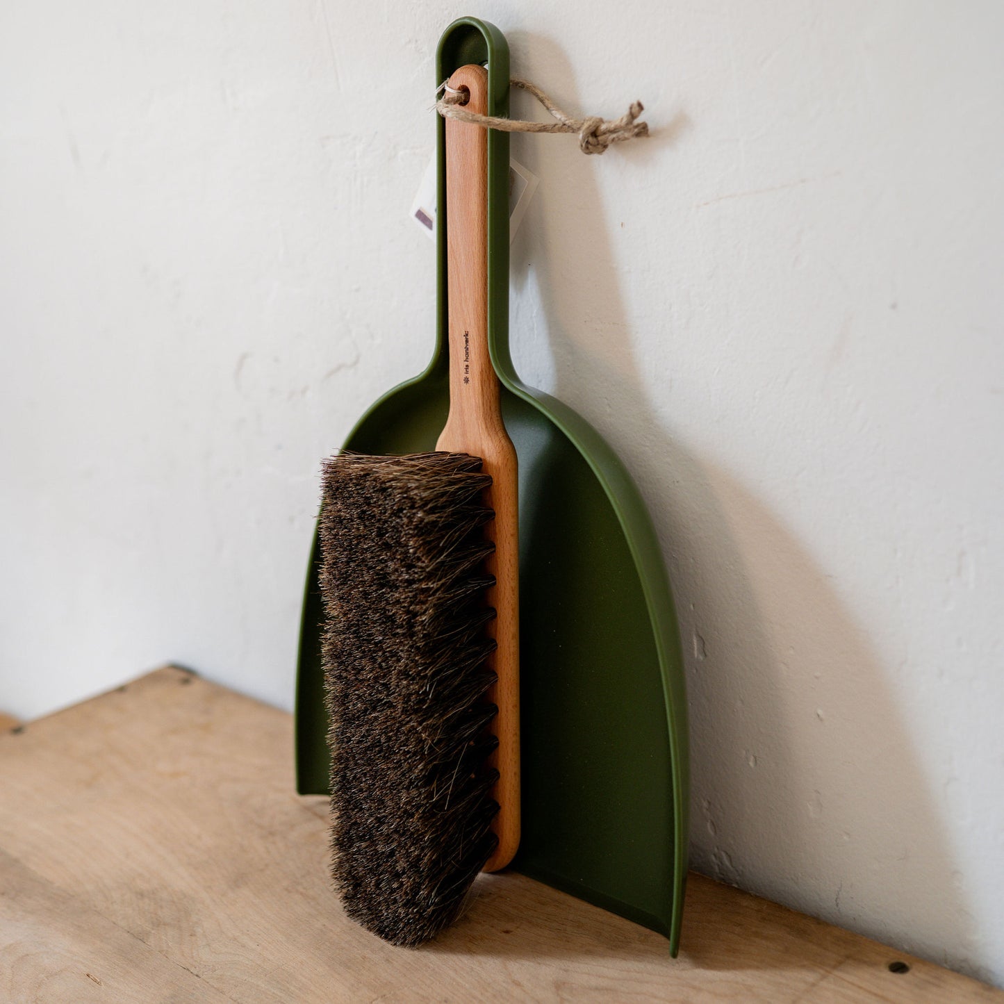 Iris Hantverk Dustpan and Brush Set Moss Green | Iris Hantverk | Miss Arthur | Home Goods | Tasmania