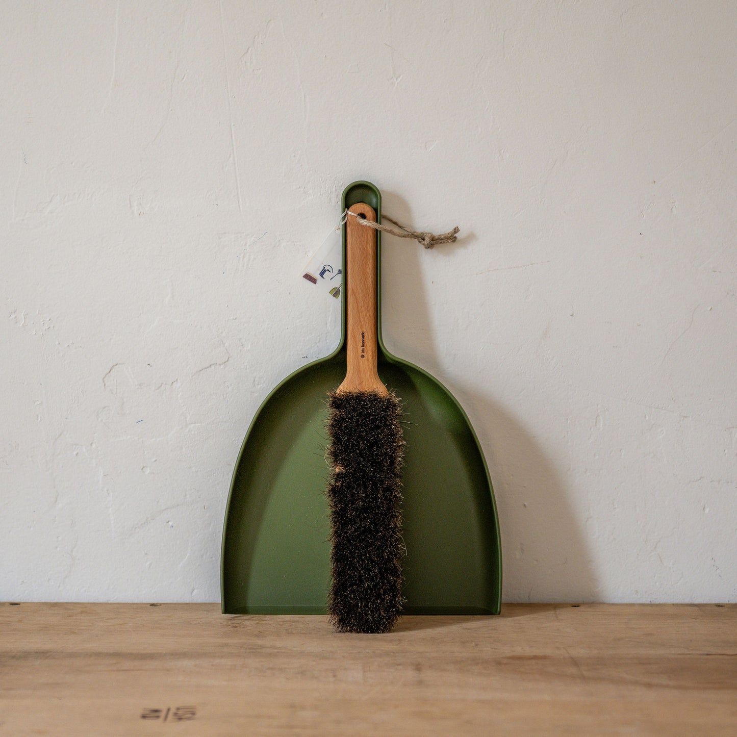Iris Hantverk Dustpan and Brush Set Moss Green | Iris Hantverk | Miss Arthur | Home Goods | Tasmania