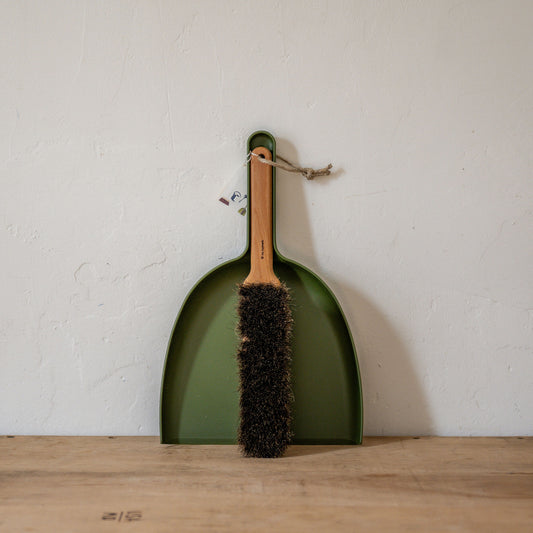 Iris Hantverk Dustpan and Brush Set Moss Green | Iris Hantverk | Miss Arthur | Home Goods | Tasmania
