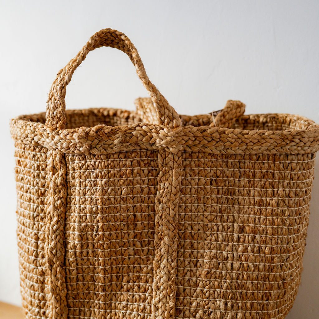 Fair Go Trading Jute Basket Hatched Weave Tall 52cm | Fair Go Trading | Miss Arthur | Home Goods | Tasmania