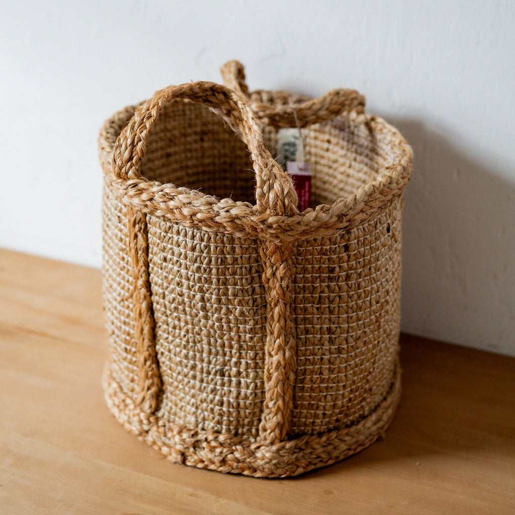Fair Go Trading Jute Basket Hatched Weave Small | Fair Go Trading | Miss Arthur | Home Goods | Tasmania