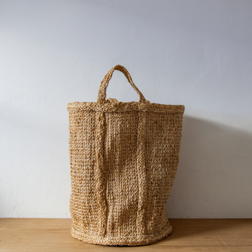 Fair Go Trading Jute Basket Hatched Weave Tall 52cm | Fair Go Trading | Miss Arthur | Home Goods | Tasmania