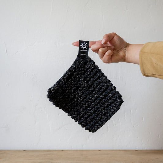 Iris Hantverk Hand-Knitted Kettle Holder Black | Iris Hantverk | Miss Arthur | Home Goods | Tasmania