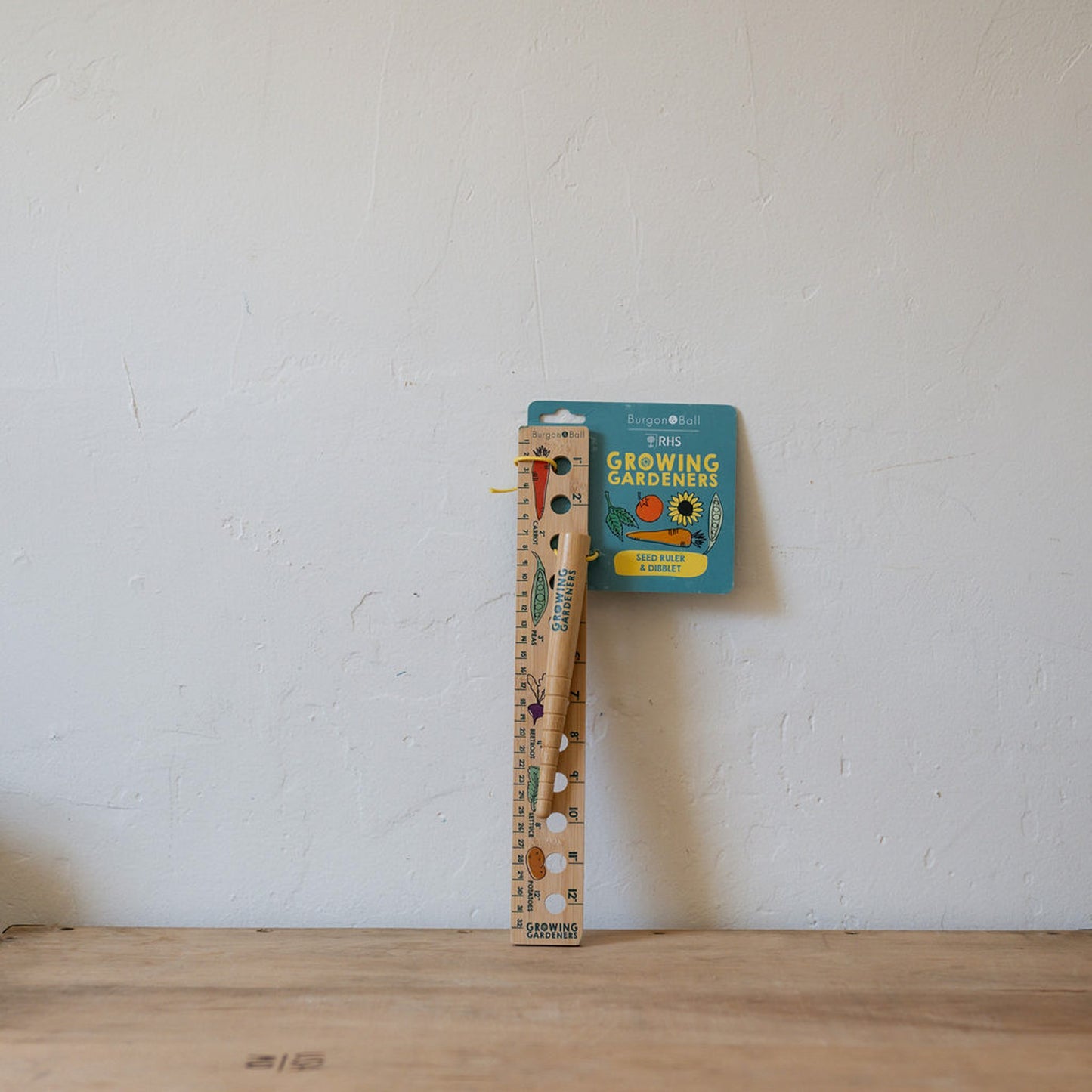 seed and plant spacing ruler & dibblet set Burgon & Ball Growing Gardeners Planting Ruler and Dibber – Miss Arthur