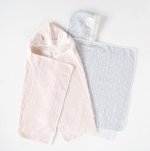 Kontex Natural Dots Hooded Bath Towel Pink | Kontex | Miss Arthur | Home Goods | Tasmania