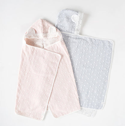 Kontex Natural Dots Hooded Bath Towel Pink | Kontex | Miss Arthur | Home Goods | Tasmania