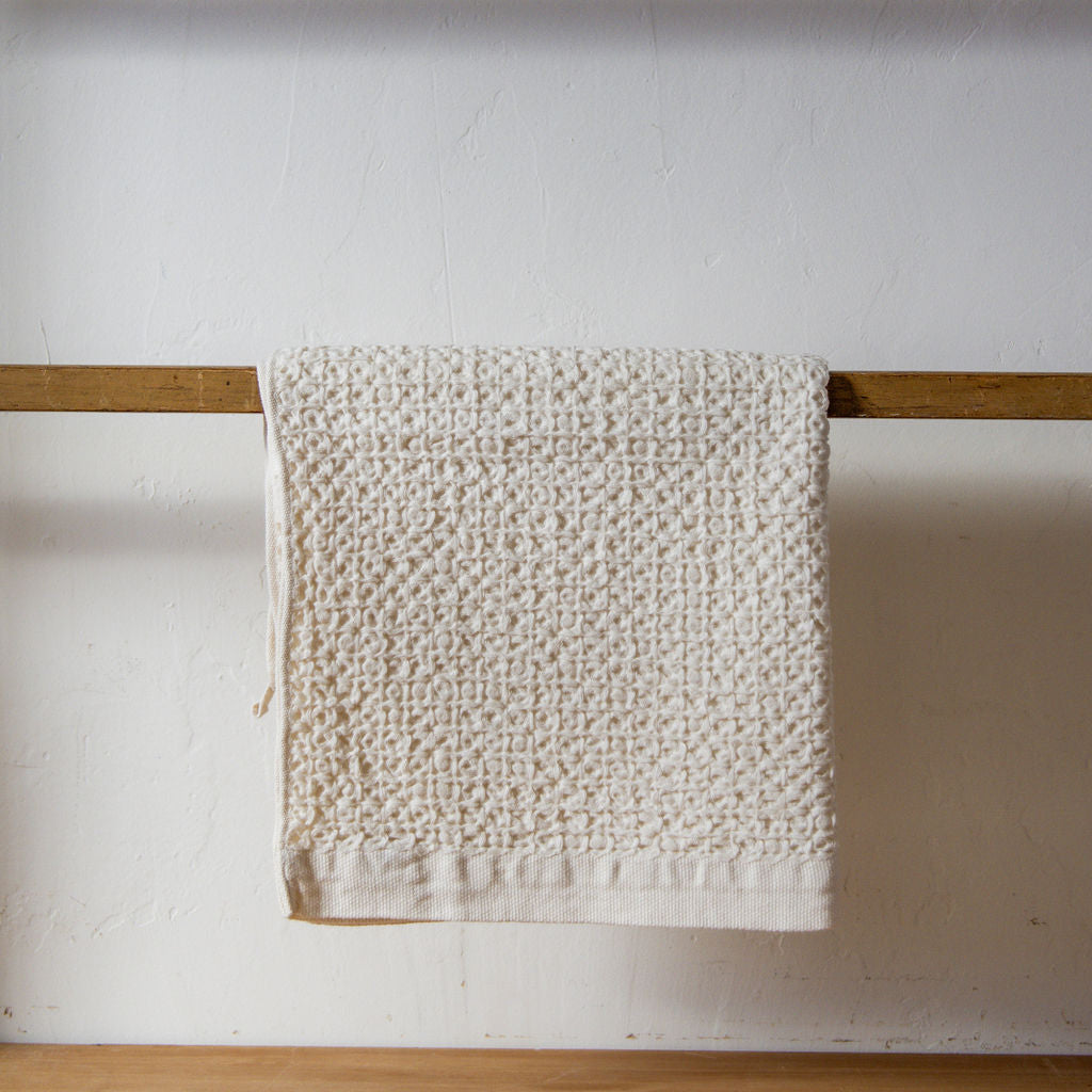 Kontex Cotton Linen Waffle Ivory Bath Towel | Kontex | Miss Arthur | Home Goods | Tasmania