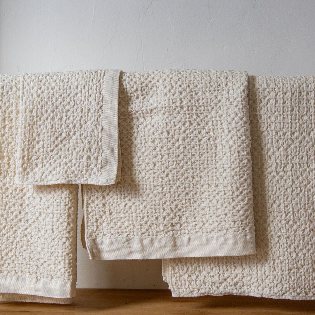 Kontex Cotton Linen Waffle Ivory Bath Towel | Kontex | Miss Arthur | Home Goods | Tasmania