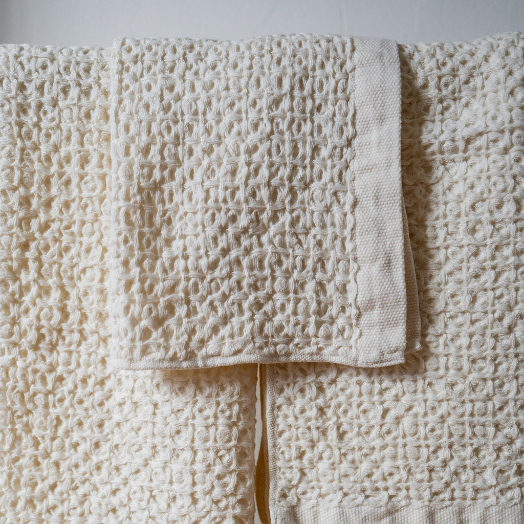 Kontex Cotton Linen Waffle Ivory Bath Towel | Kontex | Miss Arthur | Home Goods | Tasmania