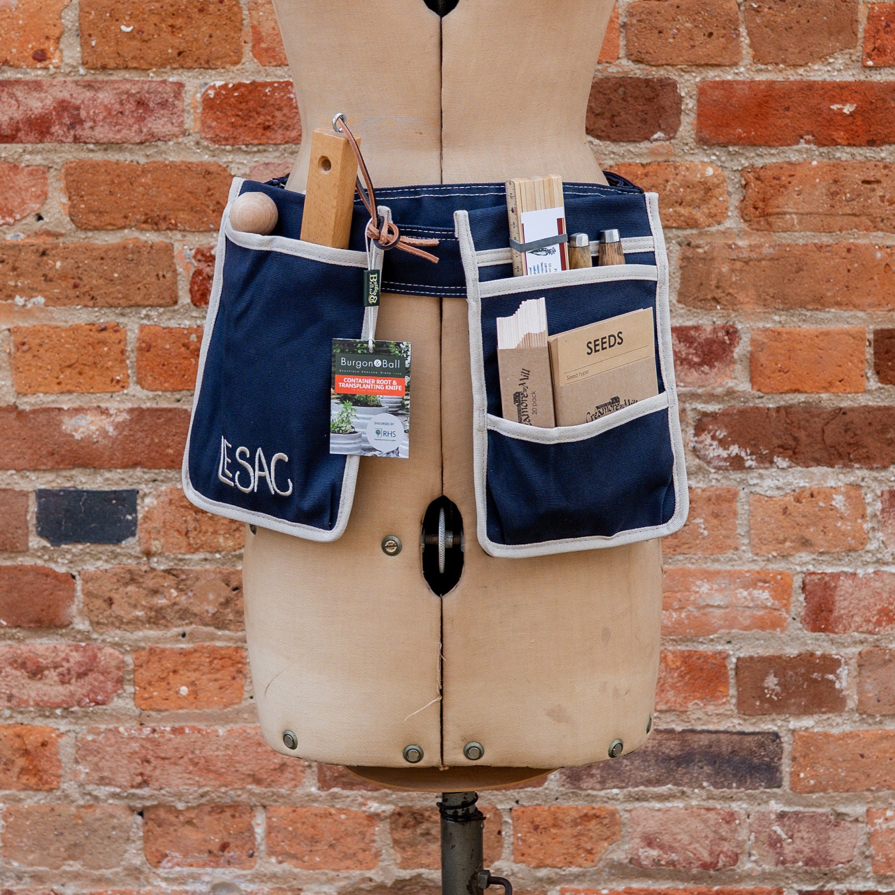 Le Sac Gardening Tool Belt Navy Taupe Trim | Le Sac | Miss Arthur | Home Goods | Tasmania