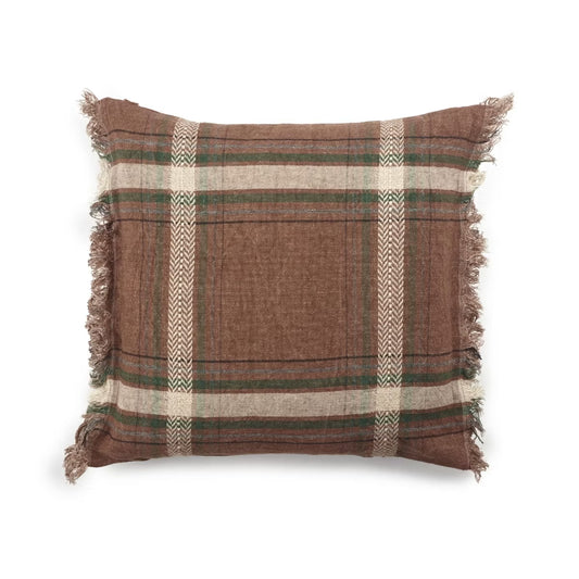Libeco Rowan Cushion Cover Check 63cm x 63cm | Libeco | Miss Arthur | Home Goods | Tasmania