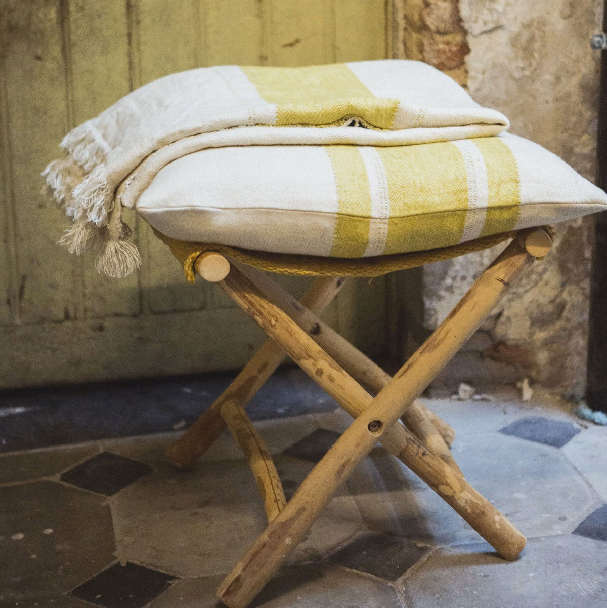 Libeco Mustard Stripe Cushion Cover 50cm x 50cm | Libeco | Miss Arthur | Home Goods | Tasmania